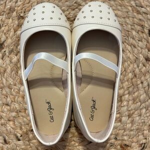 Cat & Jack Ivory Studded Mary Jane Flats